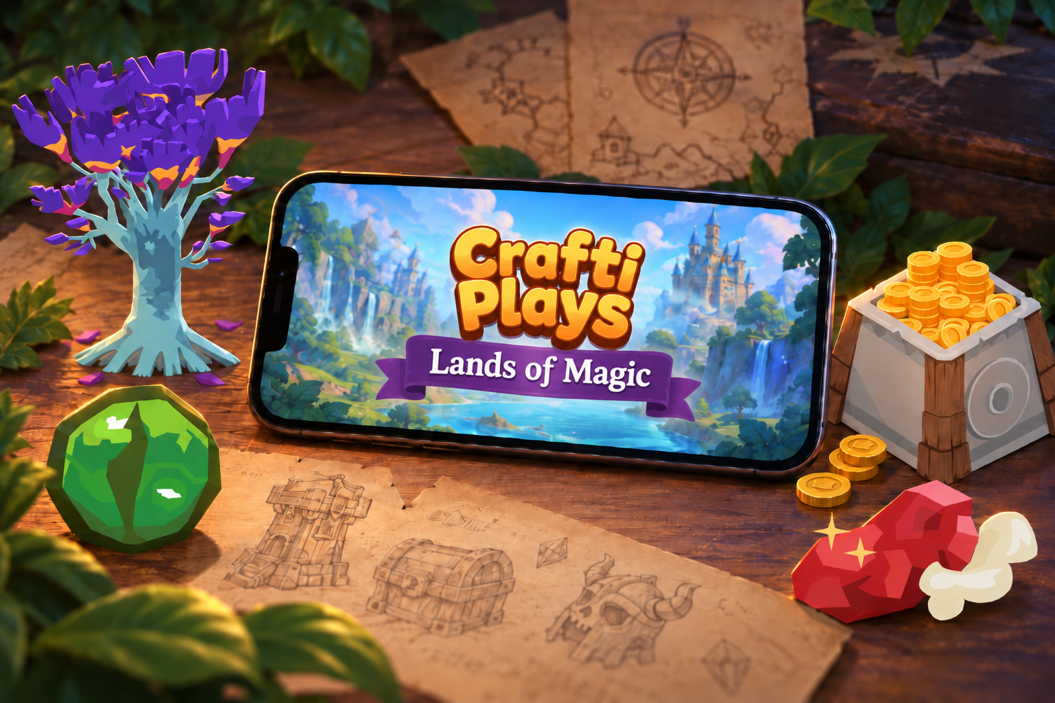 Colourful illustrated game assets for Lands of Magic